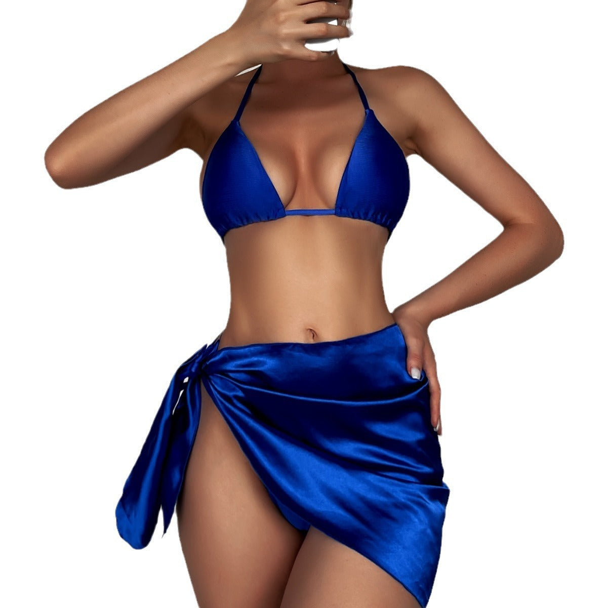 Satin Fabric Three-Piece Beach Bikini