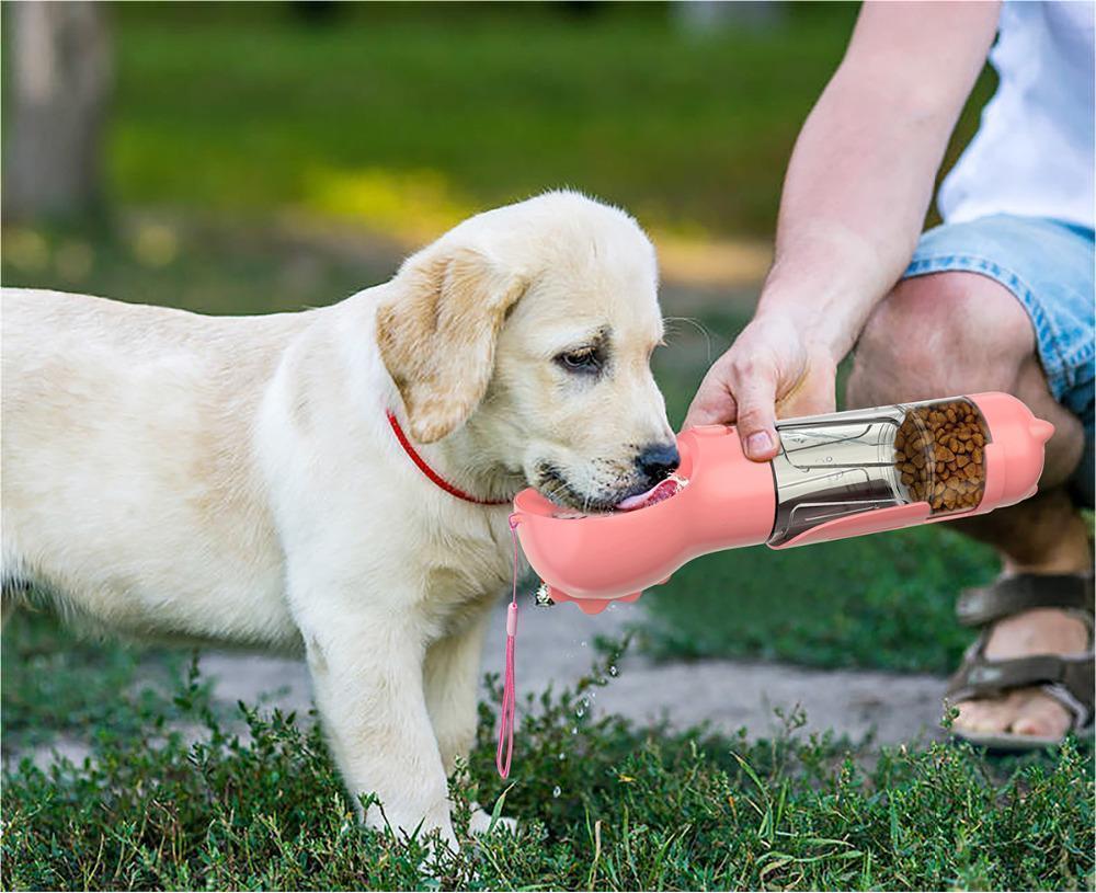 Dog Water Bottle Feeder Bowl Garbage Bag Storage