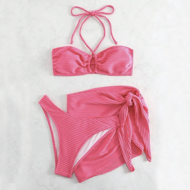 Three-Piece Stripe Swimsuit Summer Bikini