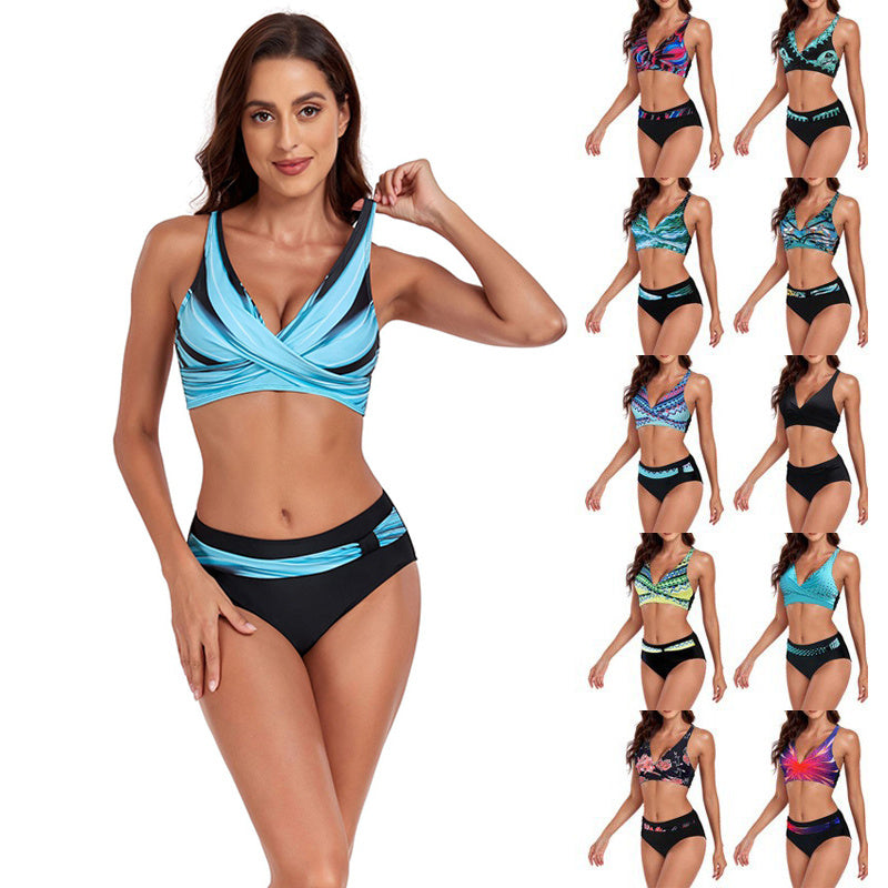 Beach Halter Bikini Split Swimsuit