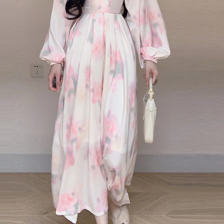 Gentle Satin Printed Dress