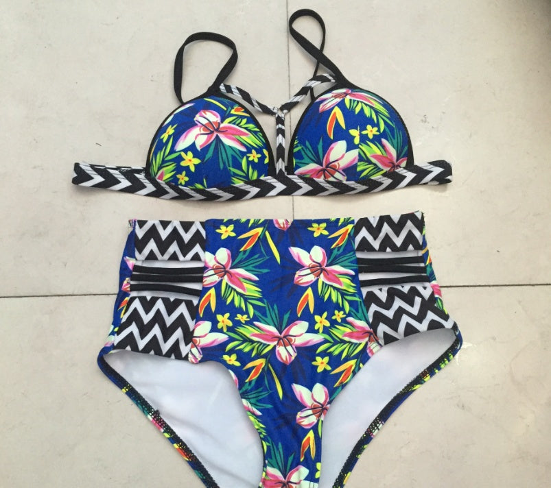 Women's High Waist Bikini Two Piece Beach Swimsuit