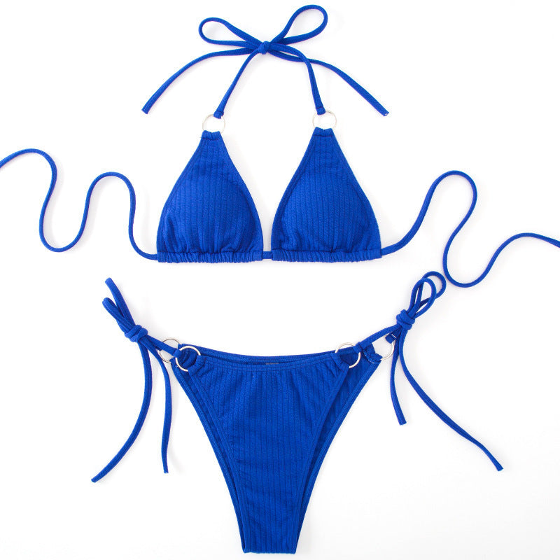 Side Tie Thong Bandage Style Swimsuit Set