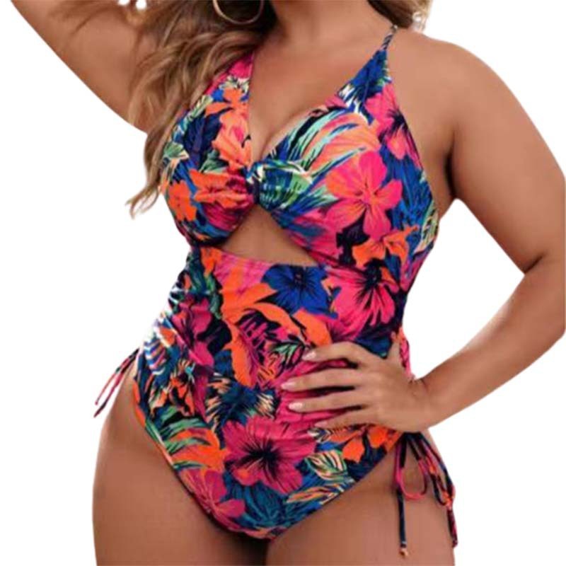 Plus Size One-Piece Trendy Swimsuit
