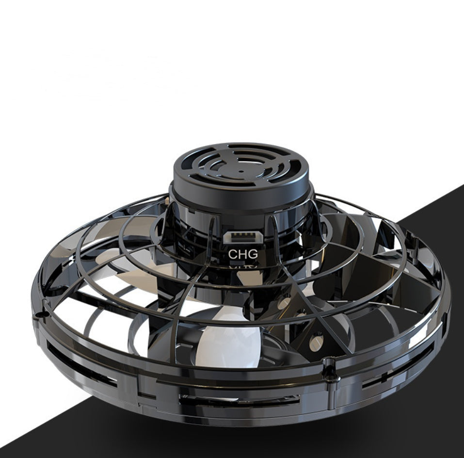 Mini Fingertip Gyro LED Drone UFO Type Flying Helicopter Spinner