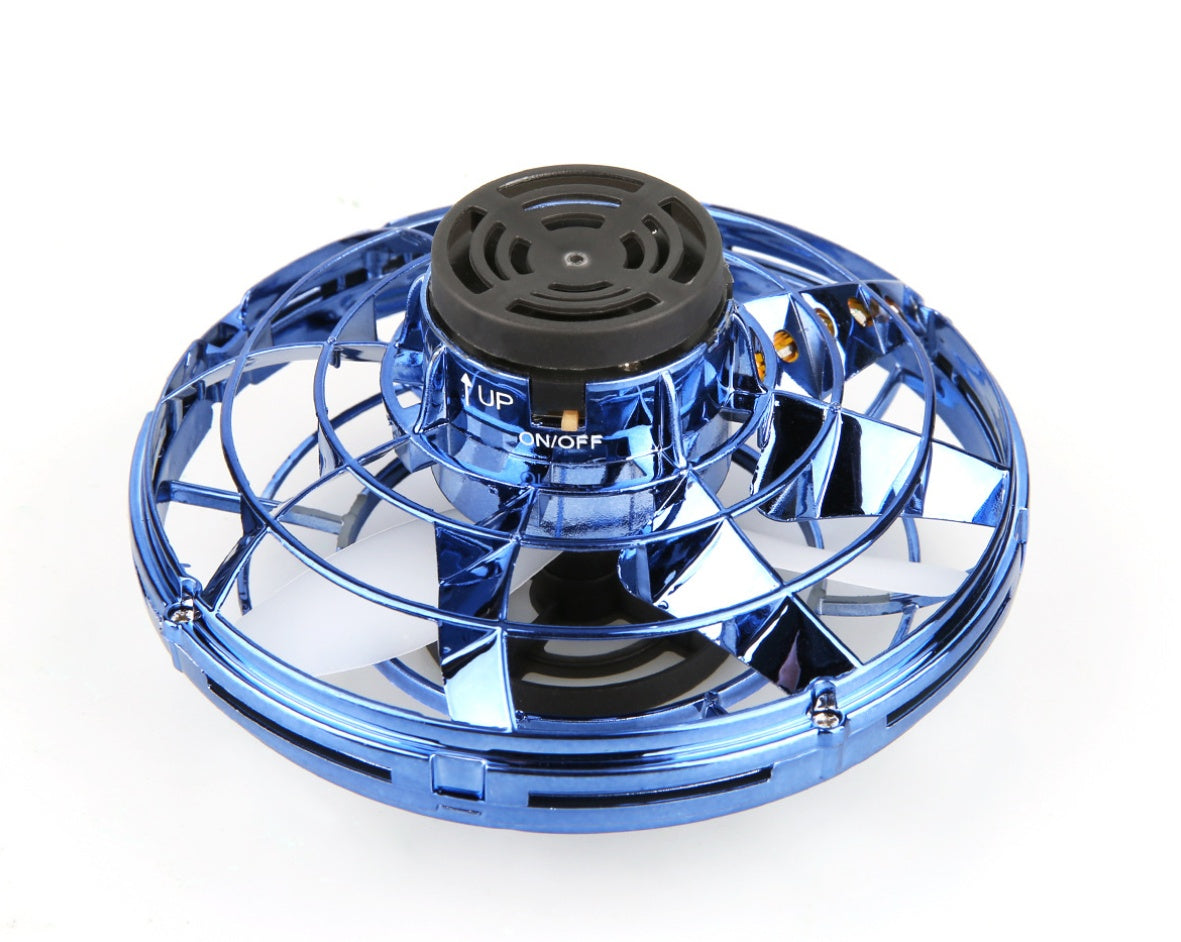 Mini Fingertip Gyro LED Drone UFO Type Flying Helicopter Spinner