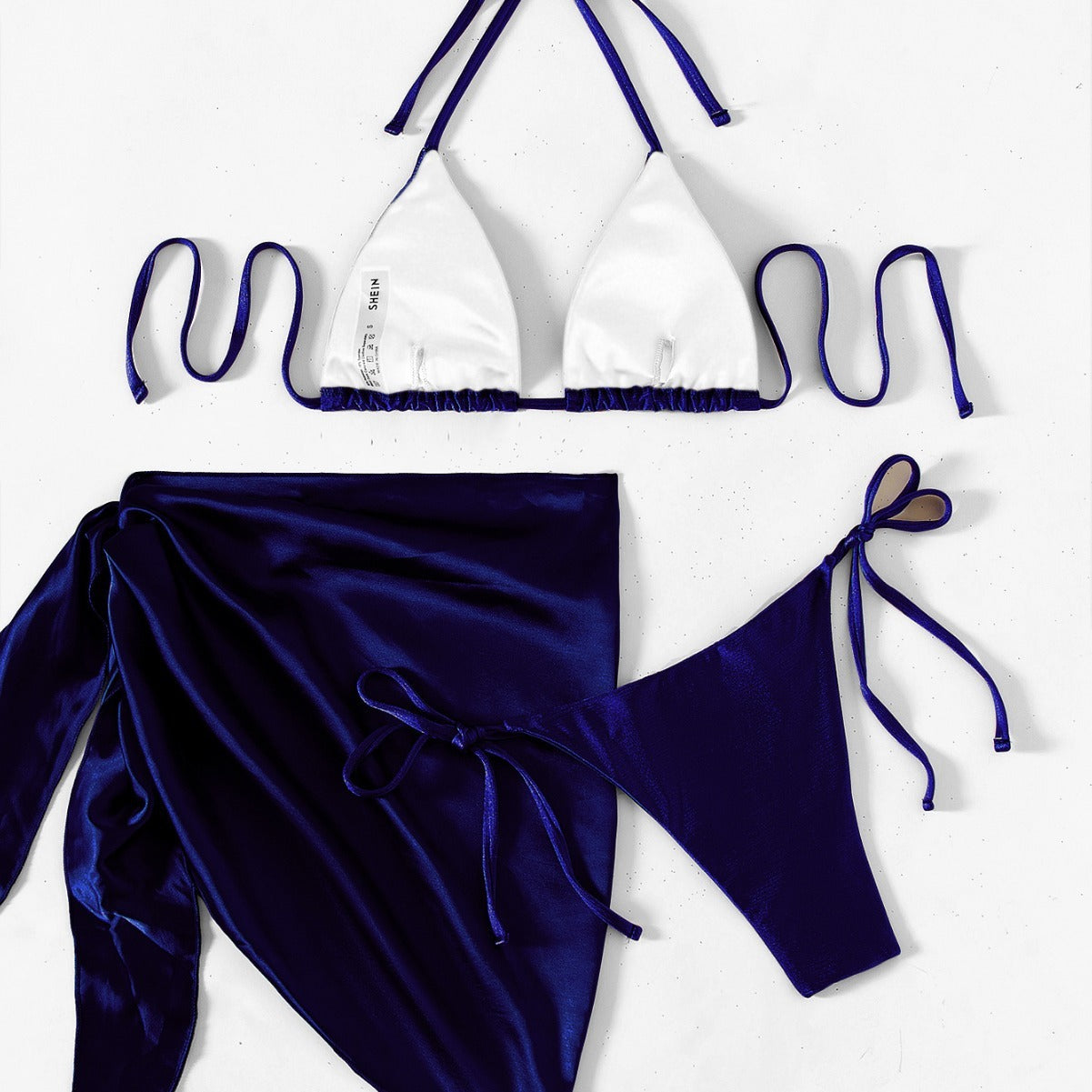 Satin Fabric Three-Piece Beach Bikini