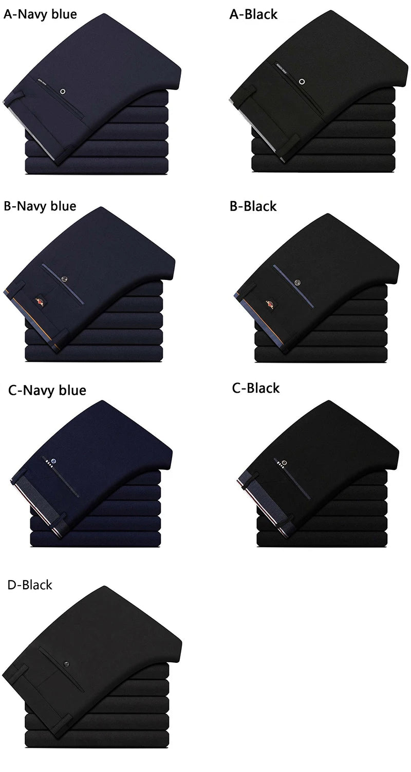 Men's Summer Elastic Business Casual Trousers