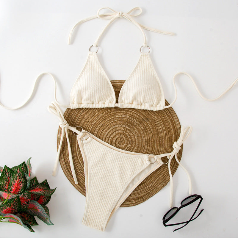 Side Tie Thong Bandage Style Swimsuit Set