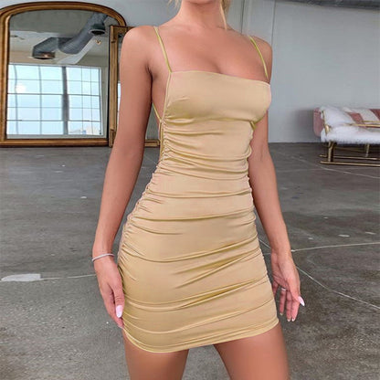 Satin Spaghetti Strap Party Dress