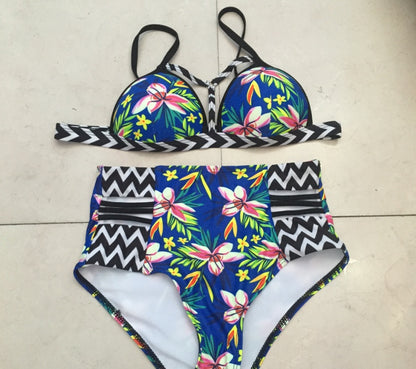 Women's High Waist Bikini Two Piece Beach Swimsuit