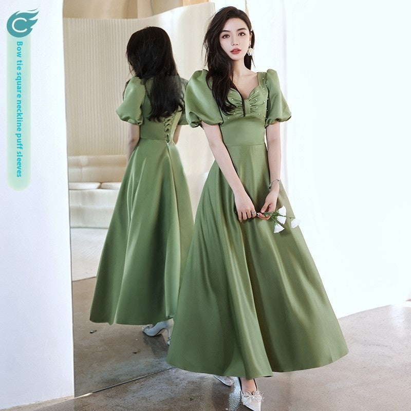 Avocado Green Sisters Group Dress