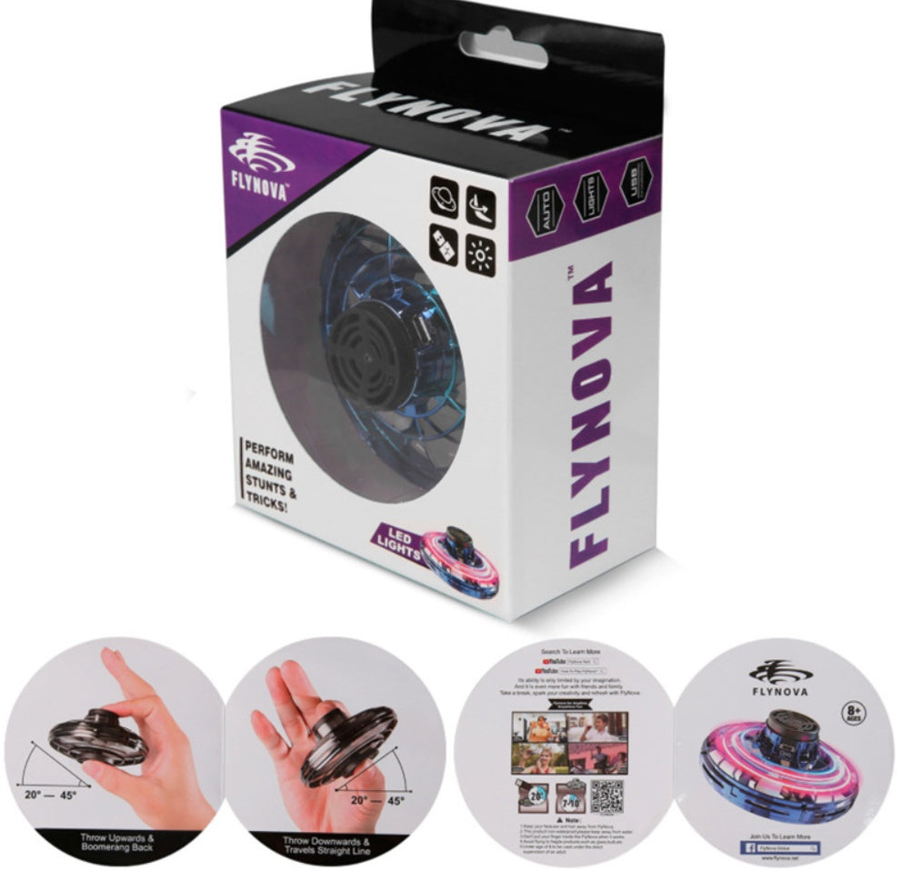 Mini Fingertip Gyro LED Drone UFO Type Flying Helicopter Spinner