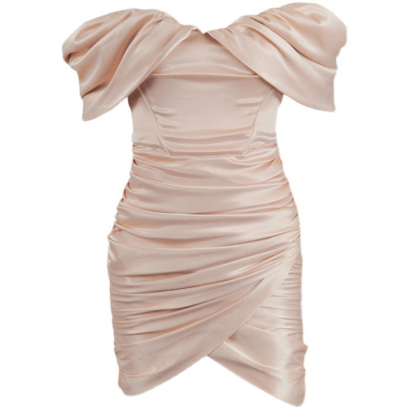 Temperament Goddess Satin Texture Tube Dress