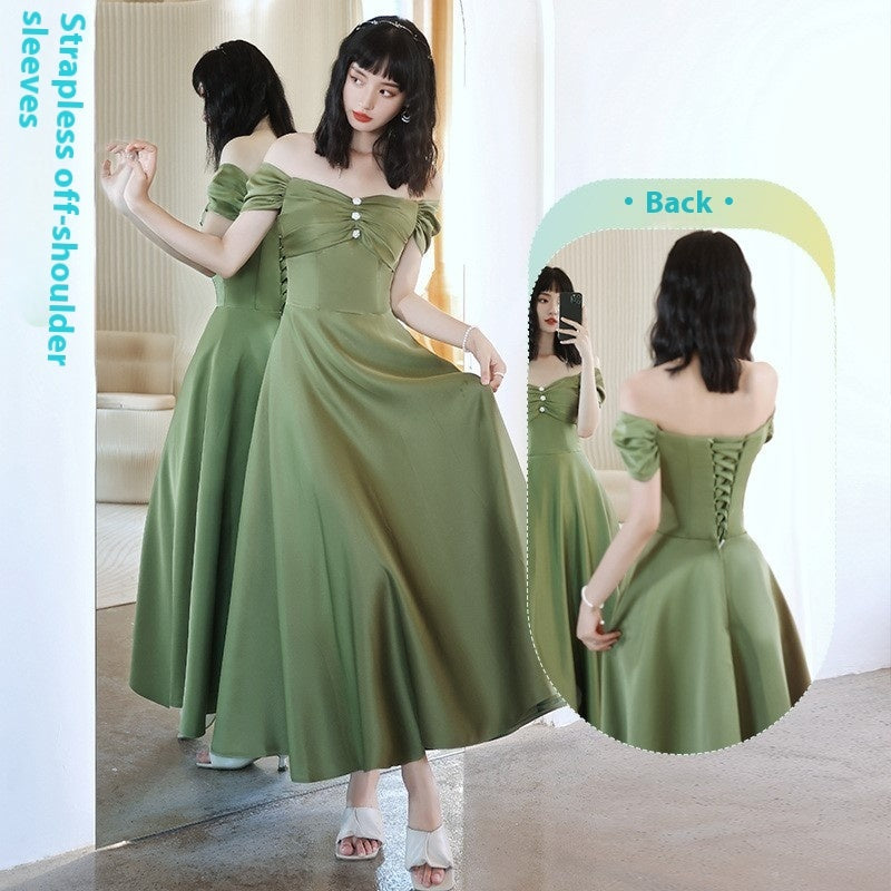 Avocado Green Sisters Group Dress