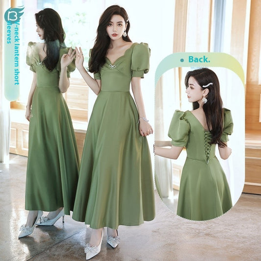 Avocado Green Sisters Group Dress