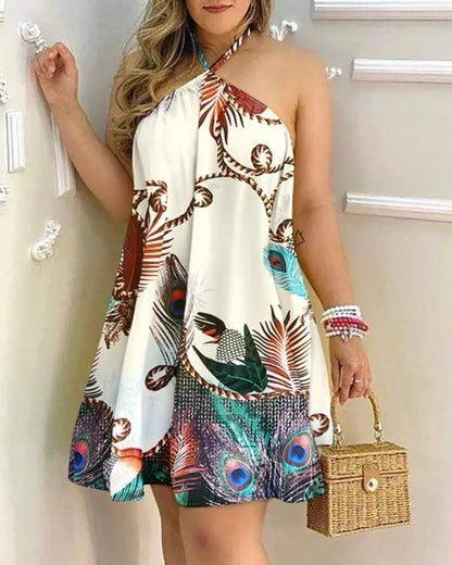 Printed Dress Summer Off-Shoulder