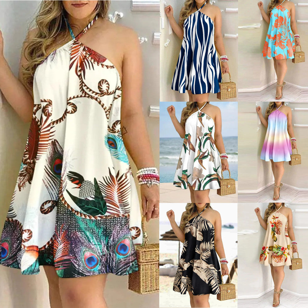 Printed Dress Summer Off-Shoulder