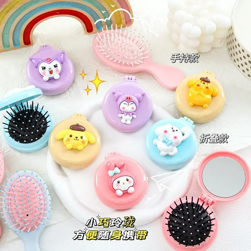 Sanrio Hello Kitty Folding Air Bag Mirror & Hair Brush