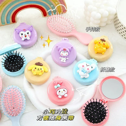 Sanrio Hello Kitty Folding Air Bag Mirror & Hair Brush