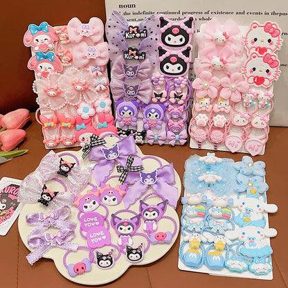 18Pcs Sanrio Hello Kitty Kawaii Hair Ties for Kids