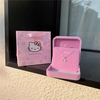 Hello Kitty Kawaii Crystal Pendant Necklace