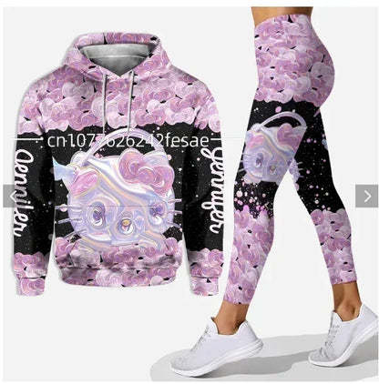 2024 Autumn Hello Kitty Women's Hoodie & Yoga Pants Set – Cute, Comfy & Stylish Y2K Sportswear