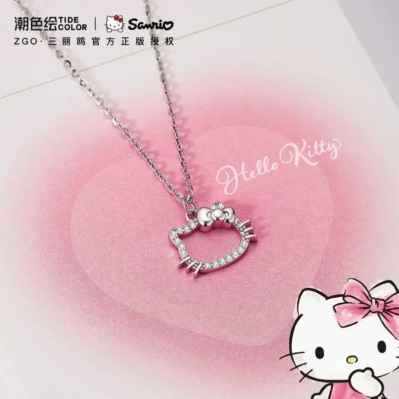 Hello Kitty Kawaii Crystal Pendant Necklace