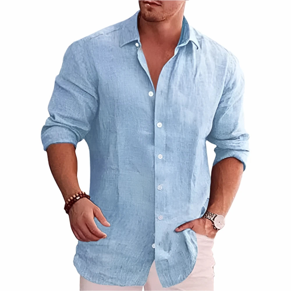 Autumn Casual Long Sleeve Linen Shirt