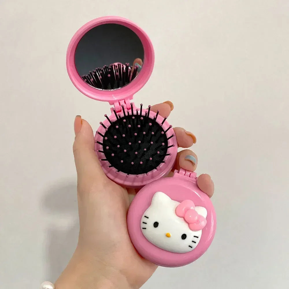 Sanrio Hello Kitty Folding Air Bag Mirror & Hair Brush