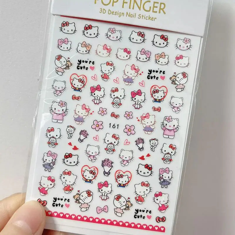 Cute Hello Kitty 3D Nail Stickers