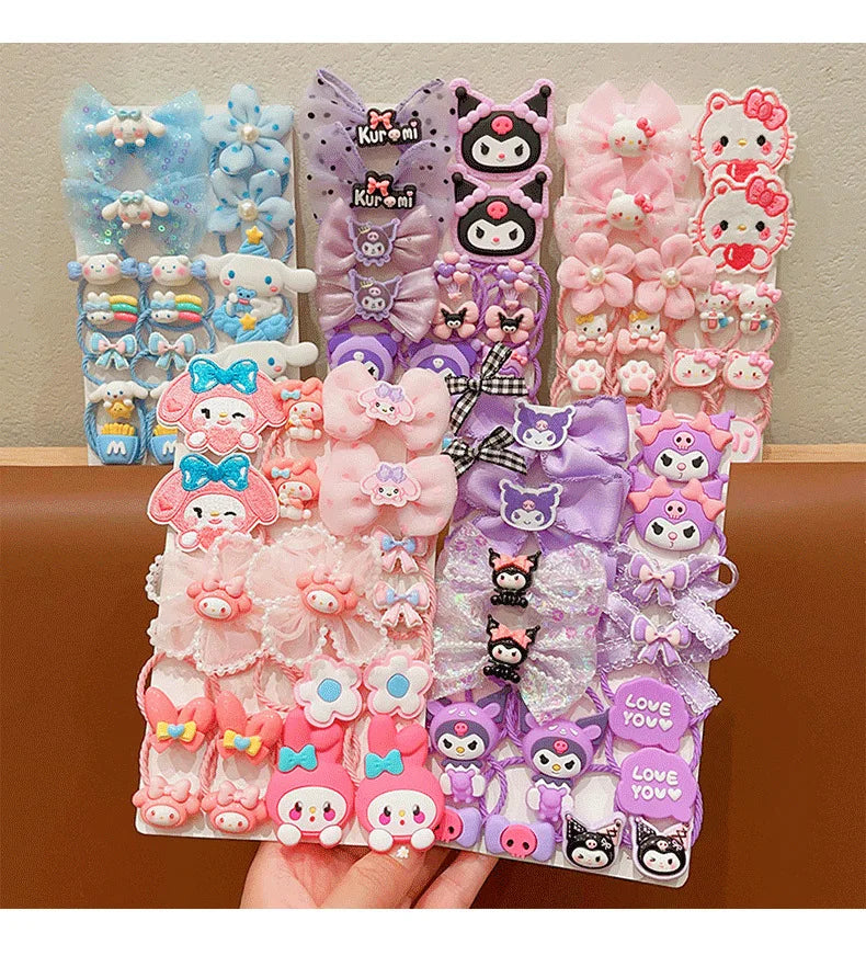 18Pcs Sanrio Hello Kitty Kawaii Hair Ties for Kids