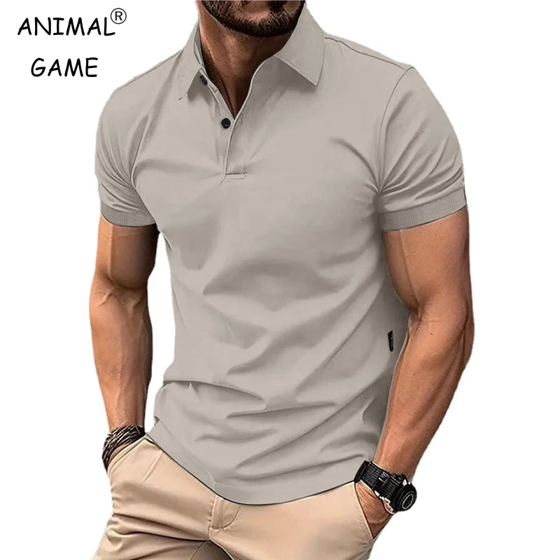 Men's Summer Solid Polo Shirt