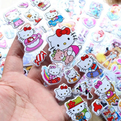 12 Pcs Hello Kitty 3D Kawaii Bubble Stickers