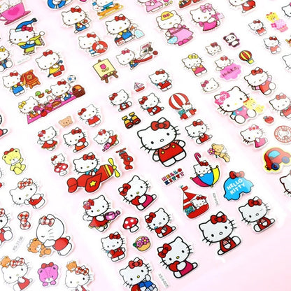 12 Pcs Hello Kitty 3D Kawaii Bubble Stickers