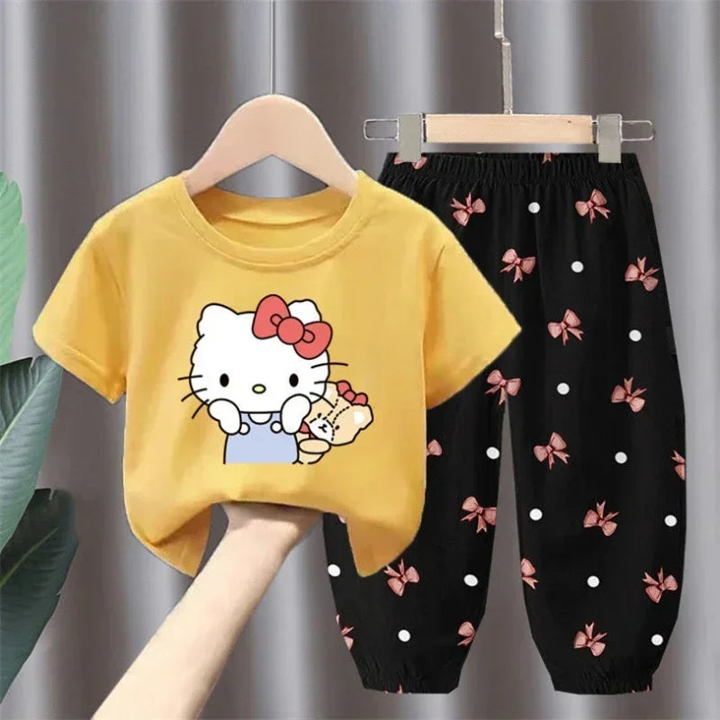 Hello Kitty Girls' Cotton T-Shirt Set (2-Piece)