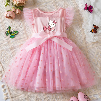 Hello Kitty Baby Girl Dress – Summer Princess Mesh Skirt