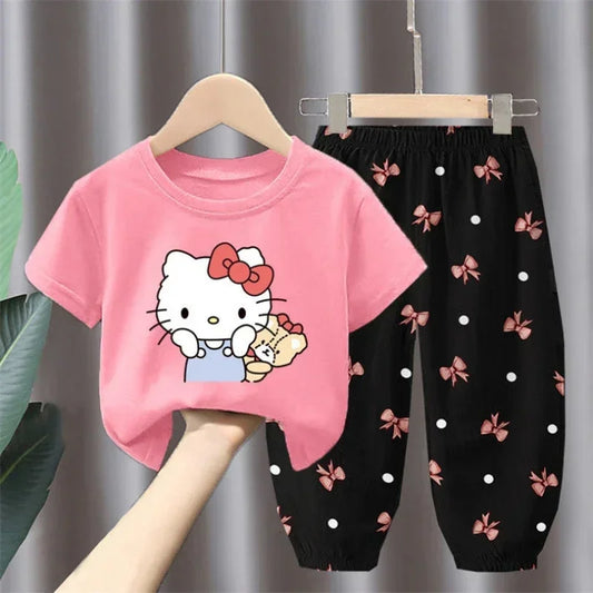 Hello Kitty Girls' Cotton T-Shirt Set (2-Piece)