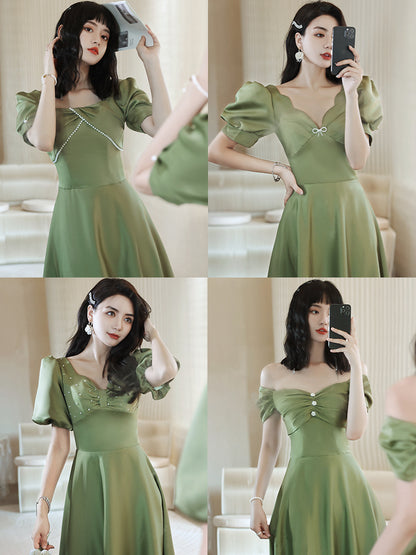 Avocado Green Sisters Group Dress