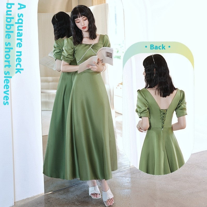 Avocado Green Sisters Group Dress