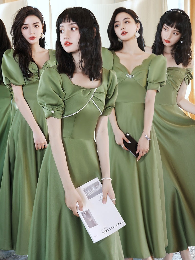 Avocado Green Sisters Group Dress