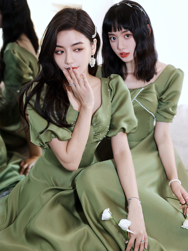 Avocado Green Sisters Group Dress