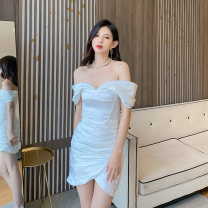 Temperament Goddess Satin Texture Tube Dress